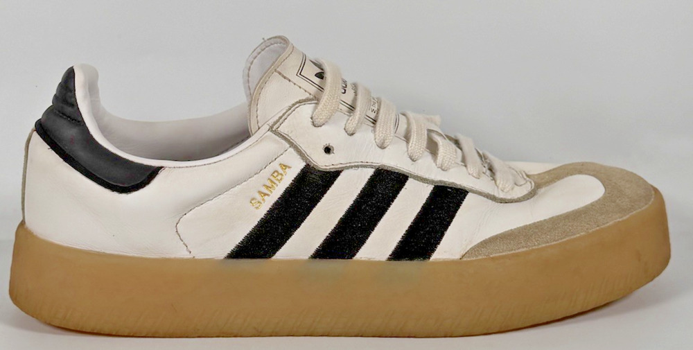 Adidas Womens Sambae Samba 2.0 Sneaker Size 8.5 White Black Chunky Gum Sole Shoe